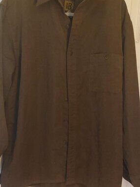 BRUNO - suede microfiber long sleeve shirt - Large - designed in Italy